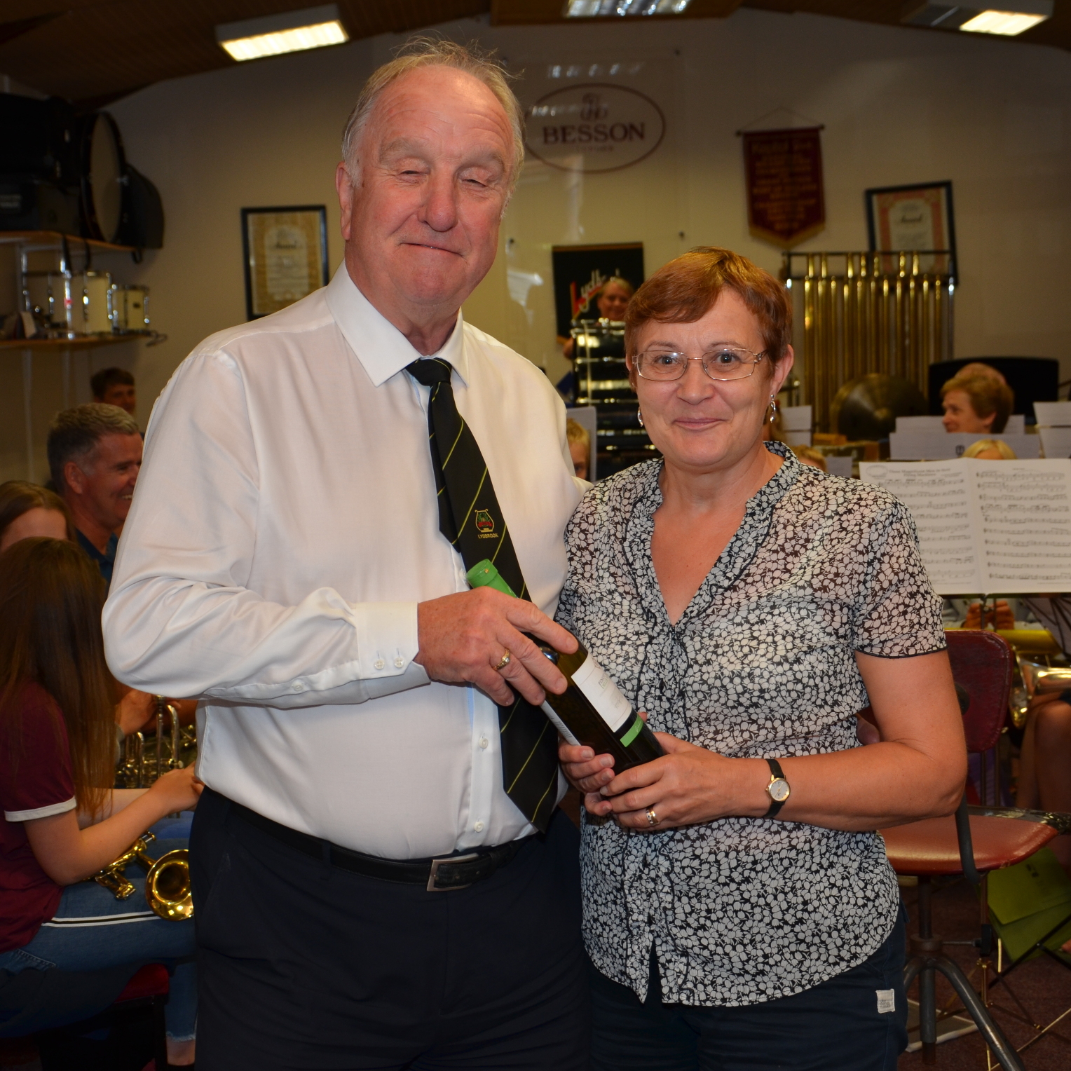 Peter also presented the senior player training band award to Euphonium player Petina Price.