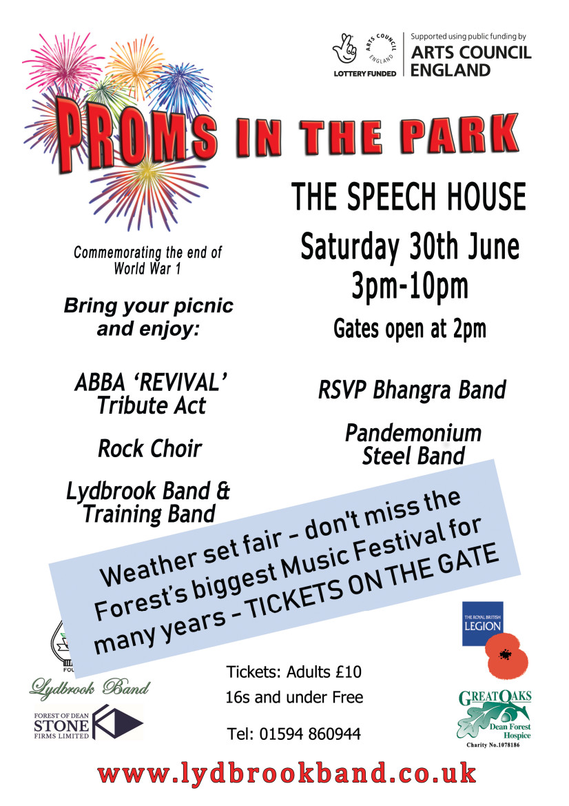 Proms Advert Lydbrook Band celebrate corporate sponsorship from Forest of Dean Stone