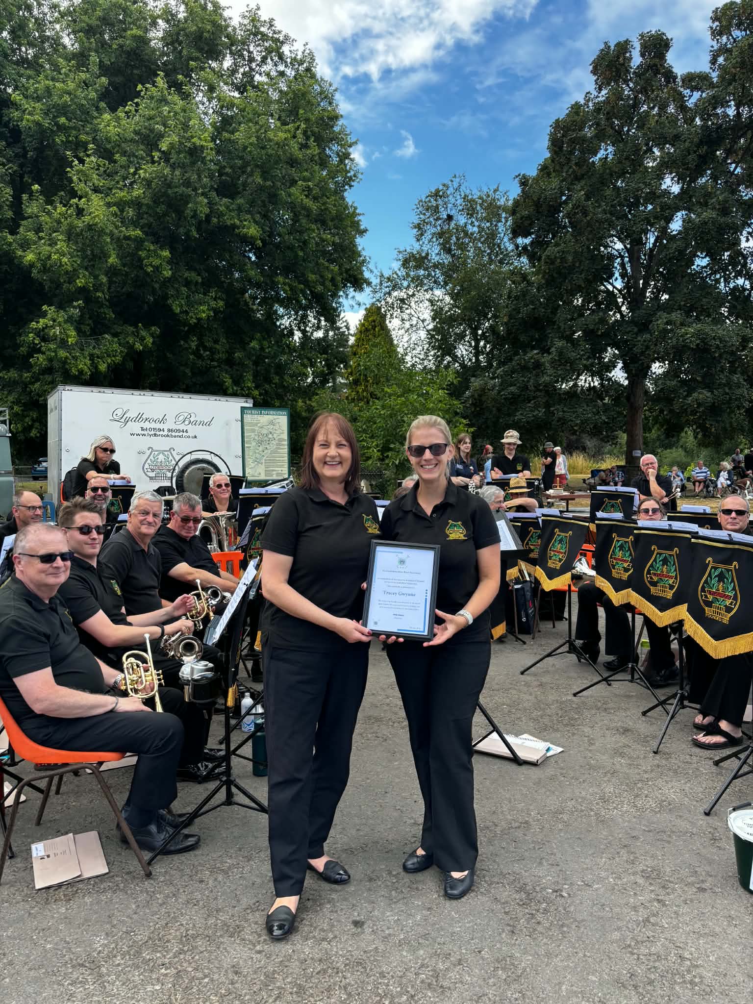 Tracey receiving her 50 year service certificate