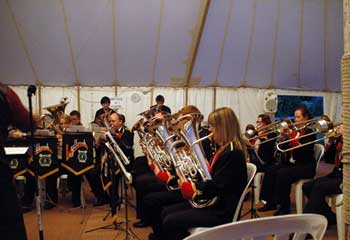 Band in marquee